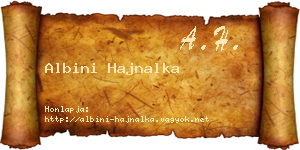 Albini Hajnalka névjegykártya