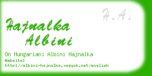 hajnalka albini business card